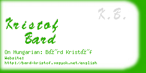 kristof bard business card